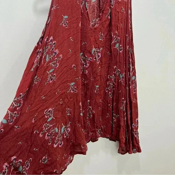 Free People Tree Swing Crimson Floral Sleeveless Tunic Top Size s - Picture 5 of 9